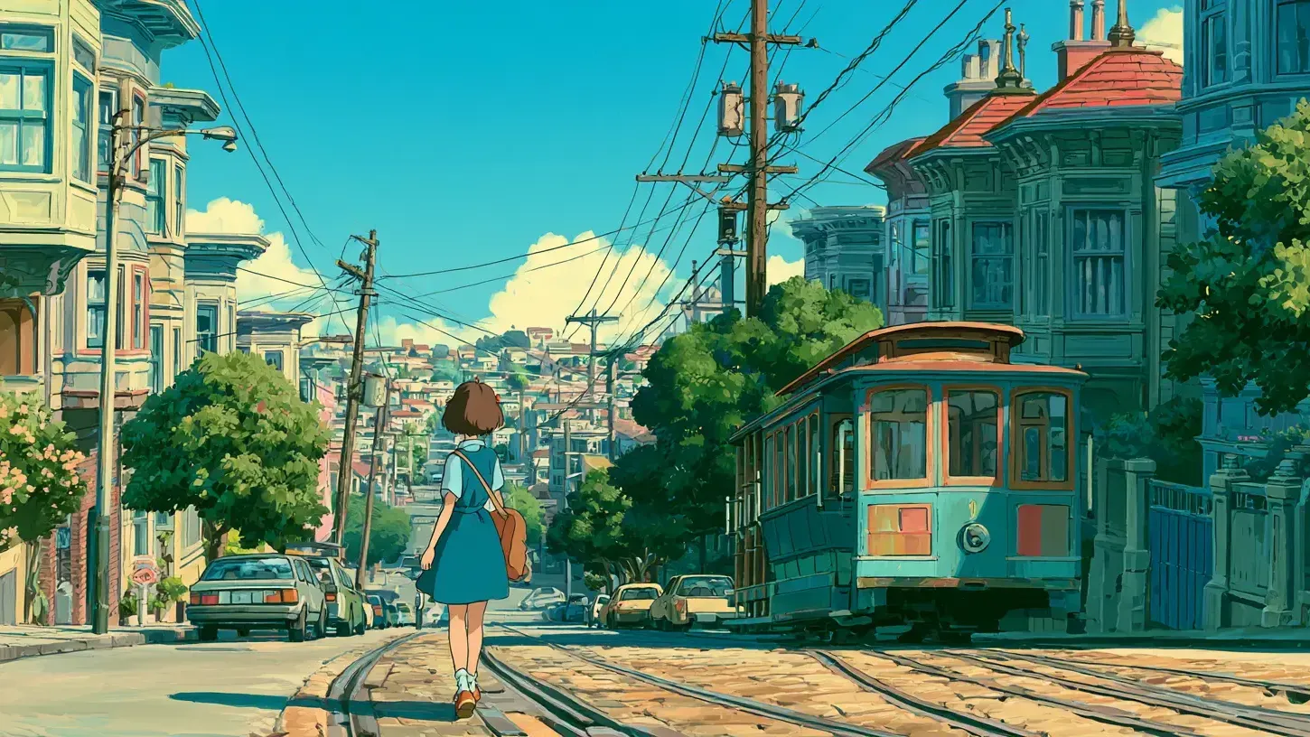 Emily Backes walking through San Francisco during Figma Config