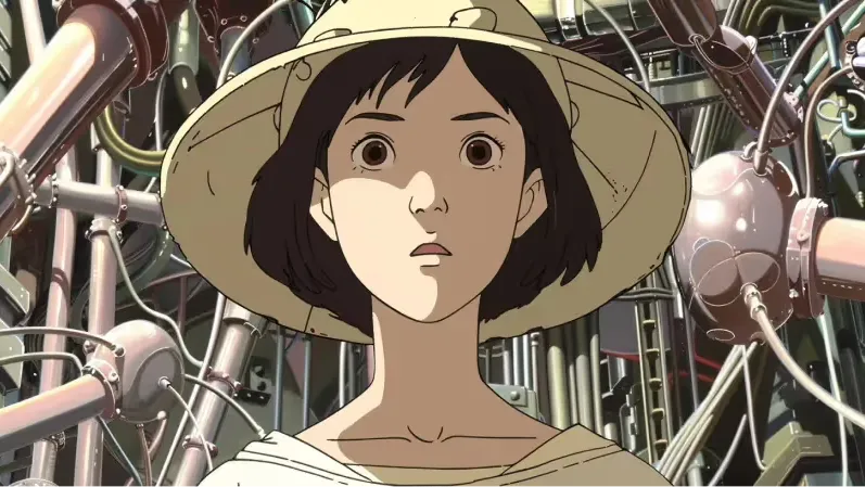 Illustration of a young woman rendered in an AI style, representing AI's impact on jobs