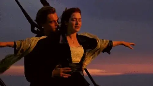 Titanic gif of Rose letting go of Jack